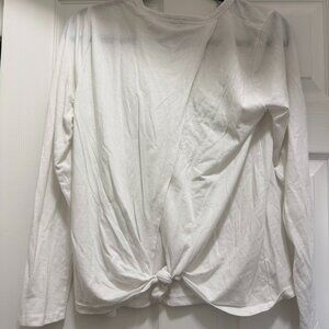 J. Crew White Open Back Athletic Long Sleeve Shirt Size M
